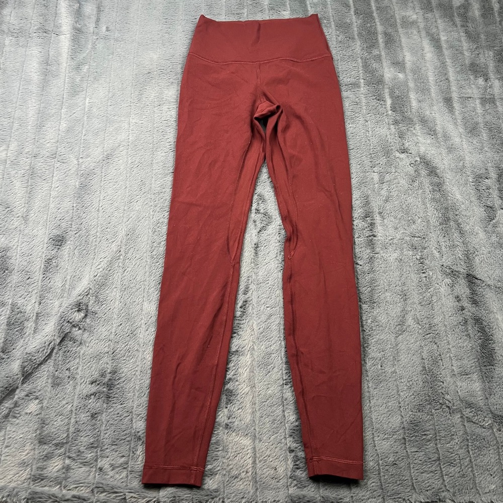 Lululemon High Rise Leggings Burgundy Red Size 4 Yoga Pants 28 Inseam 15131